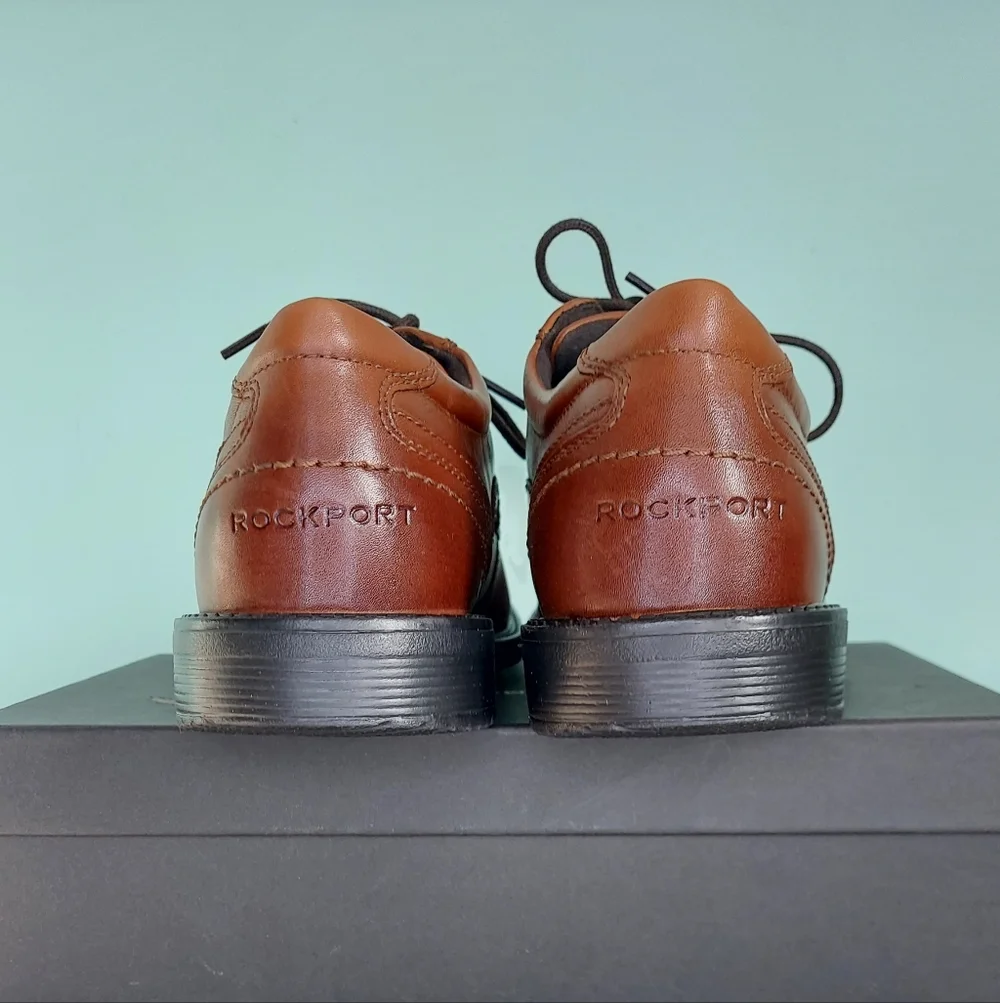 Rockport truTech Oxfords Brown Dress Shoes Mens Size 10Wide NWT Formal Wedding